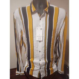 New Cactus Man Ricky Singh Striped Button Shirt White Men’s XL Long Sleeve NWT